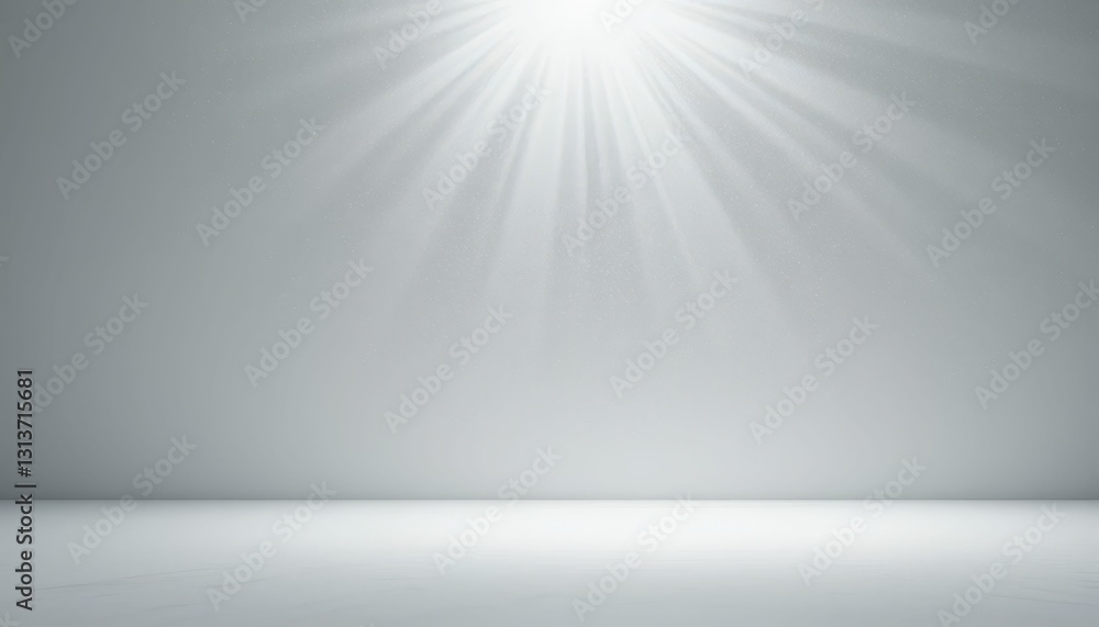 Aufkleber bright empty room with subtle light rays and smooth floor surface