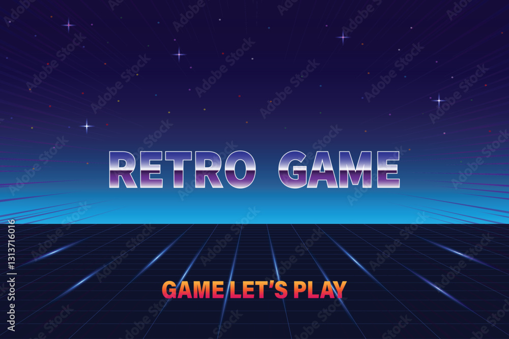 Poster arcade retro game. pixel art background. 8 bit game. retro game. for game assets in vector illustrat