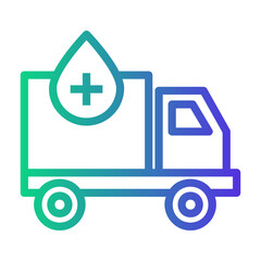 blood truck Line Gradient Icon
