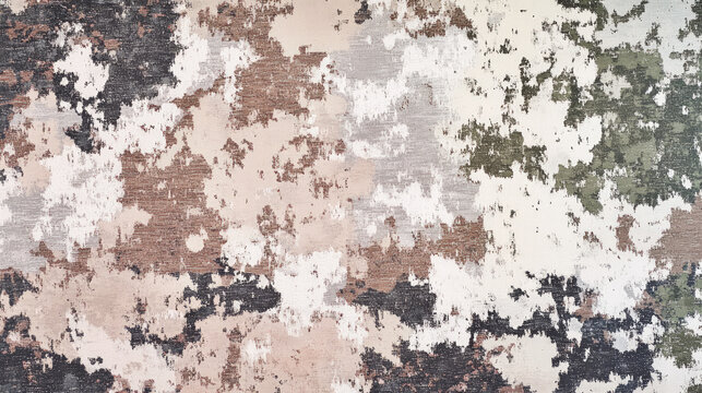 Abstract camouflage textile fabric wall fresco pattern texture earth tones neutral colors background backdrop wallpaper carpet interior design nature art softness southwestern organic colors	