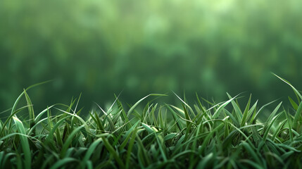Obraz premium Background of a grass field with lush green grass, providing a serene green backdrop.