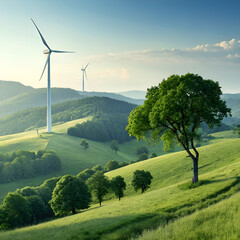 Obraz premium wind turbines in the countryside