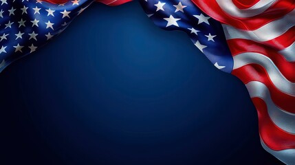 USA flag background template with blank space for Independence Day celebration