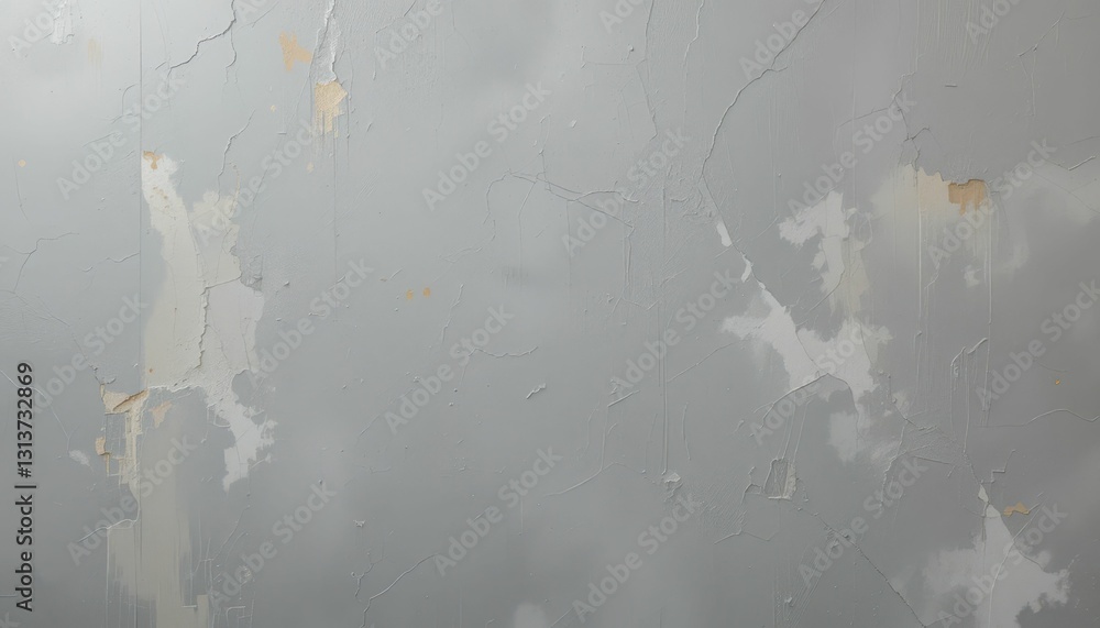Aufkleber textured gray wall with peeling paint and abstract patterns