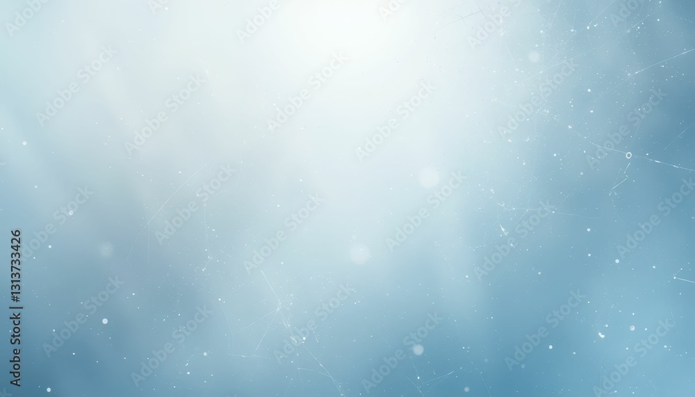 Poster soft blue background with subtle light and bokeh effects