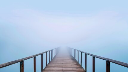 Fototapeta premium Mysterious foggy pathway over calm waters