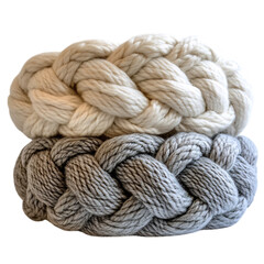 Chunky Knit Headbands with Oversized Braids in Light Colors Isolated on Transparent Background