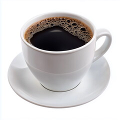 Fototapeta premium A cup of coffee isolated on white background. Use for banner, business, advertisement, Cafe decoration purpose.