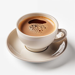 Fototapeta premium A cup of coffee isolated on white background. Use for banner, business, advertisement, Cafe decoration purpose.