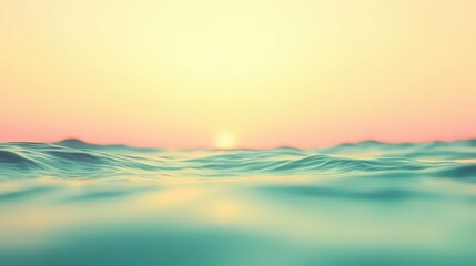 Obraz premium tropical sunrise over the ocean, soft pastel tones, calm waves, peaceful and inspiring,
