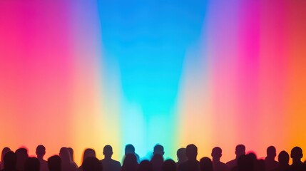 party scene with a crowd dancing under colorful disco lights, festive and lively,