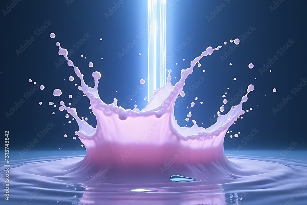 Poster dynamic water splash action studio setting digital art vibrant colors close-up view fluid motion con