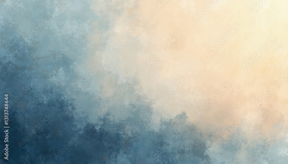 Aufkleber Slate blue and warm color blend with grunge texture. Modern banner background with stylish color transition for presentation backdrop, web design projects. Brush stroke paint effect.