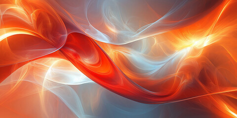 A dynamic swirl of glowing red and golden waves, creating a fiery and energetic abstract background with a futuristic feel