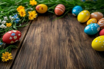 Springtime Easter Background With Flowers And Pastel Colors 