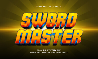 sword master editable text effect with a knight and king text style