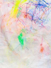 Colorful abstract art created with crayons.