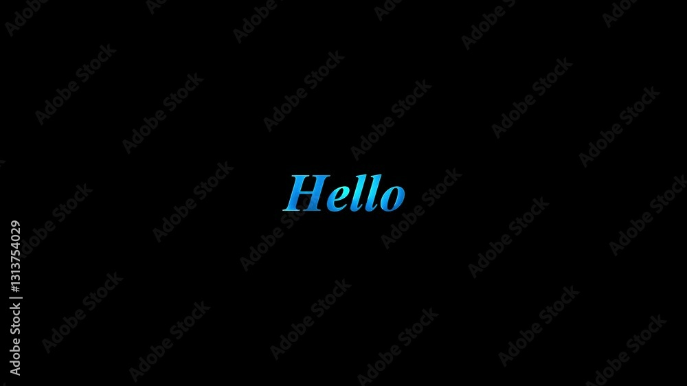 Aufkleber neon hello text on black background. glowing hello text with inner glow animation.