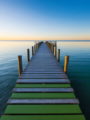 Fototapeta premium Redcliffe - Jetty on Moreton Bay. Beautiful simple AI generated image in 4K, unique.