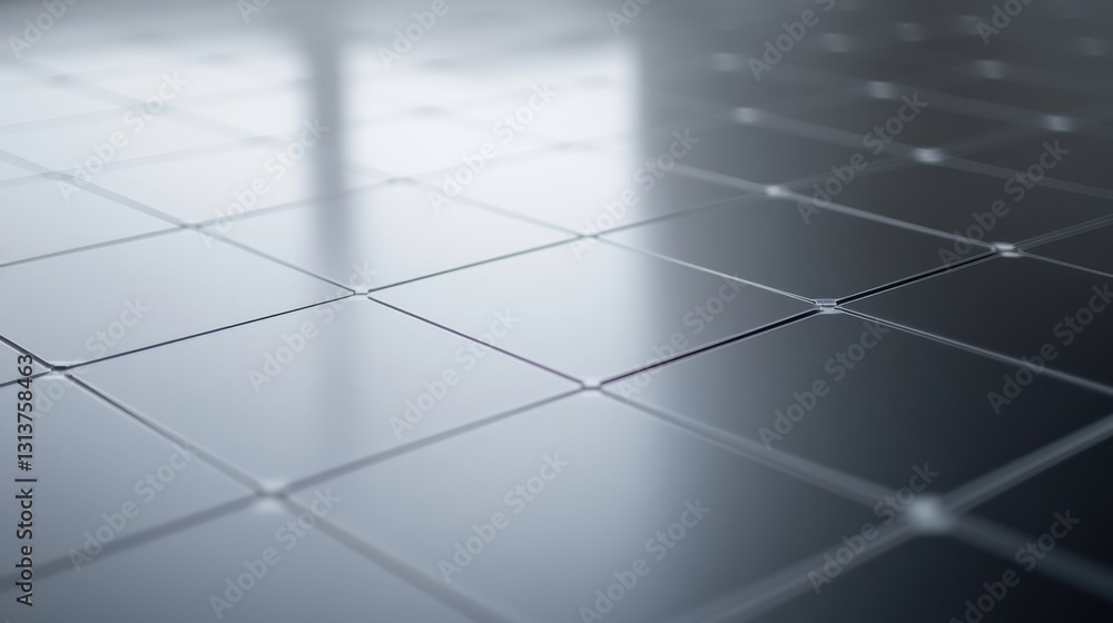 Poster smooth reflective surface of a modern tiled floor with subtle lighting and shadows