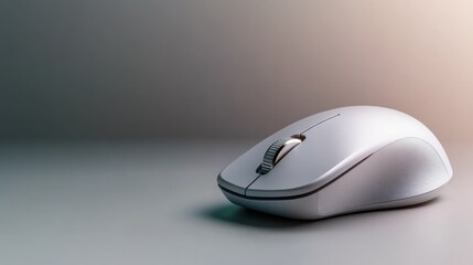 A stylistic presentation of a white computer mouse against a soft gradient background, highlighting its curves and modern aesthetics that appeal to tech enthusiasts and professionals alike.