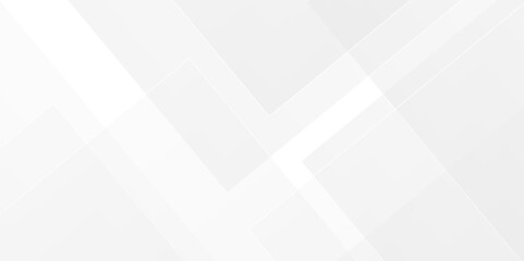 Fototapeta premium Abstract White and gray overlap triangle geometric technology pattern. minimal rectangle randomly arranged white lines transparent web square background layers. overlapping presentation design. 