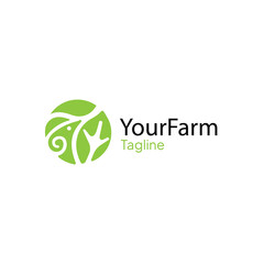Farm Logo with Sheep & Chicken Footprint for Organic Livestock
