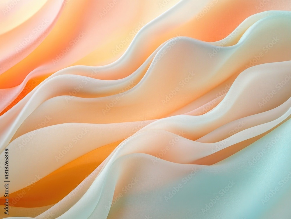 Poster softly blended watercolor waves create a smooth and textured backdrop.