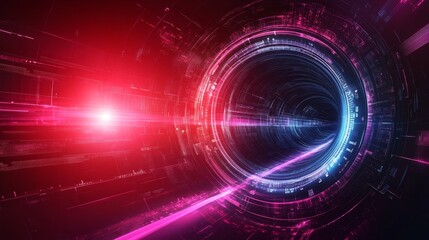 Galactic portal event horizon visualization with glowing nebula and energetic cosmic rays through a wormhole dimension