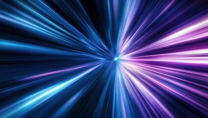 Fototapeta premium Vibrant Abstract Light Rays in Blue and Purple Tones Creating a Dynamic Visual Experience of Motion and Energy in a Digital Atmosphere