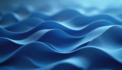 Obraz premium Abstract 3D waves pattern background in light blue shades. Smooth curves texture, fluid dynamic elegant shapes for modern tech presentations or artistic wallpaper, vibrant geometric surface, template.
