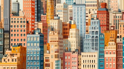 Obraz premium A Colorful Cityscape Featuring Numerous Buildings