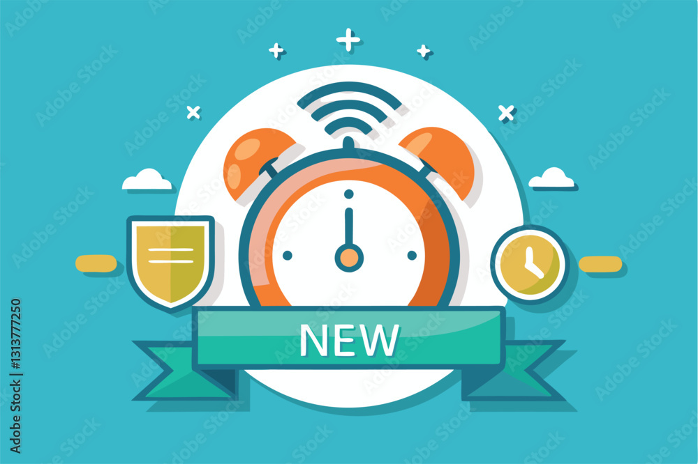 Aufkleber smart home technology design featuring various devices and connectivity symbols in a colorful vector