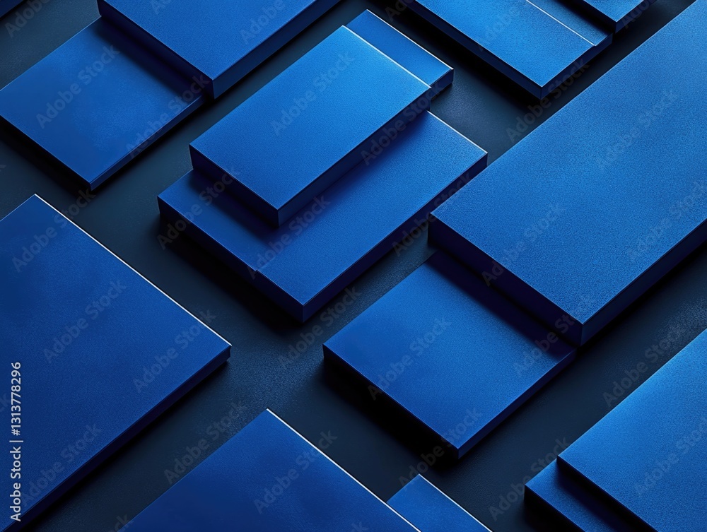 Aufkleber blue block digital design with modern art and minimalism theme. futuristic geometric shapes, abstrac