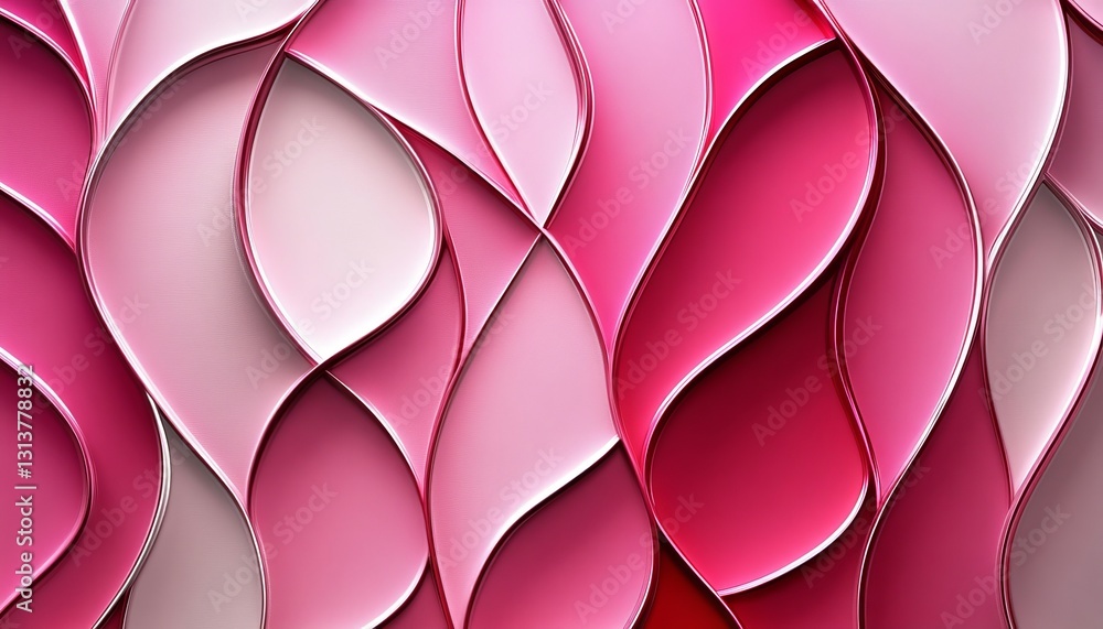 Poster seamless gradient pattern, abstract background with delicate pink waves, 3d style for elegant design