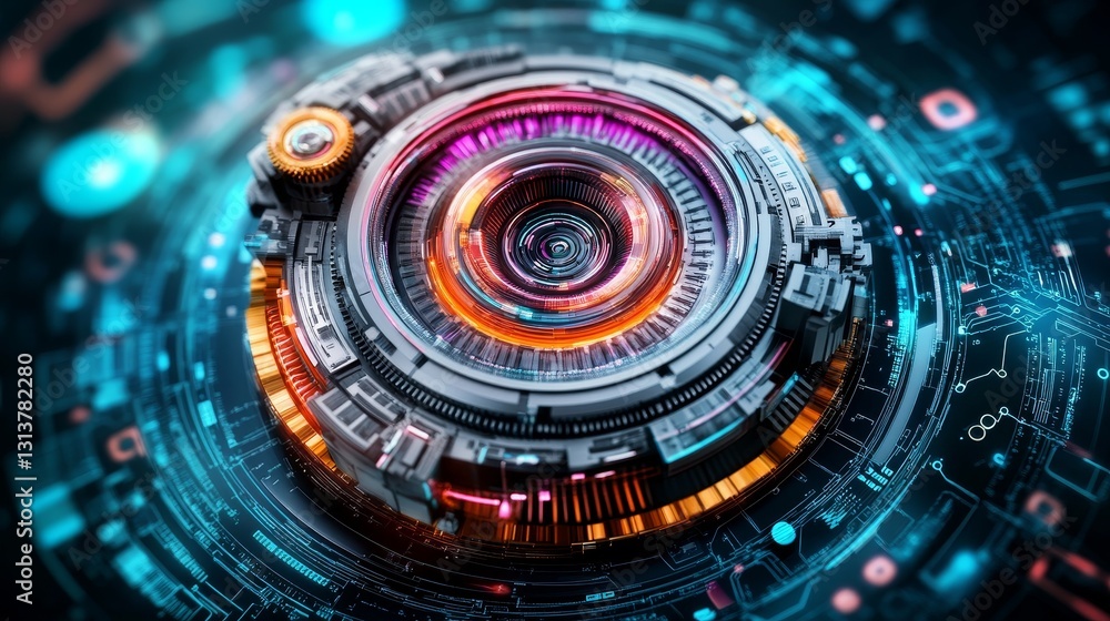 Aufkleber abstract technology eye futuristic vision artificial intelligence digital transformation cyber secur