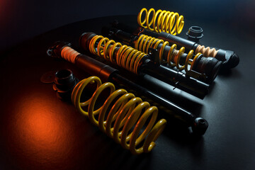 adjustable tuned sports suspension for a bench front-wheel drive car yellow coilovers