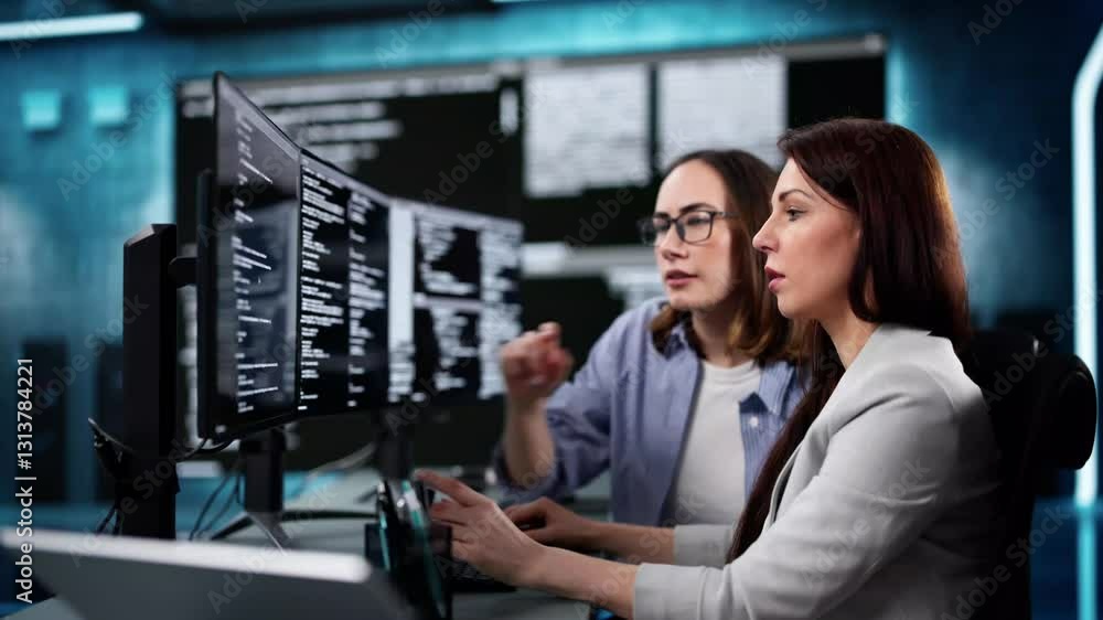Aufkleber woman programmer. girl coding
