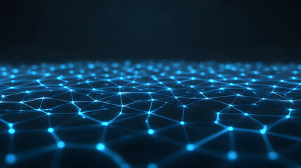 Large power grid nodes glowing with energy in a soft focus, symbolizing modern technology and the power of innovation.
