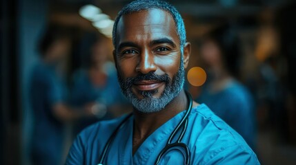 Fototapeta premium Confident doctor smiles