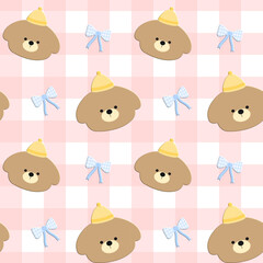 seamless pattern with teddy bears