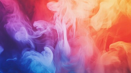 Obraz premium Vibrant colored smoke swirls with soft gradient blend and hazy effect
