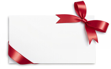 ribbon bow greeting card mockup on transparent background