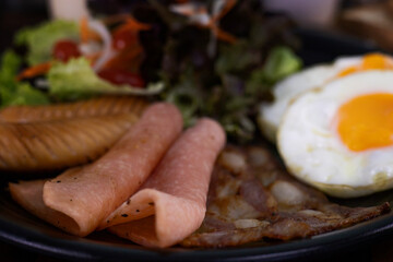 Breakfast Set On A Wooden Table