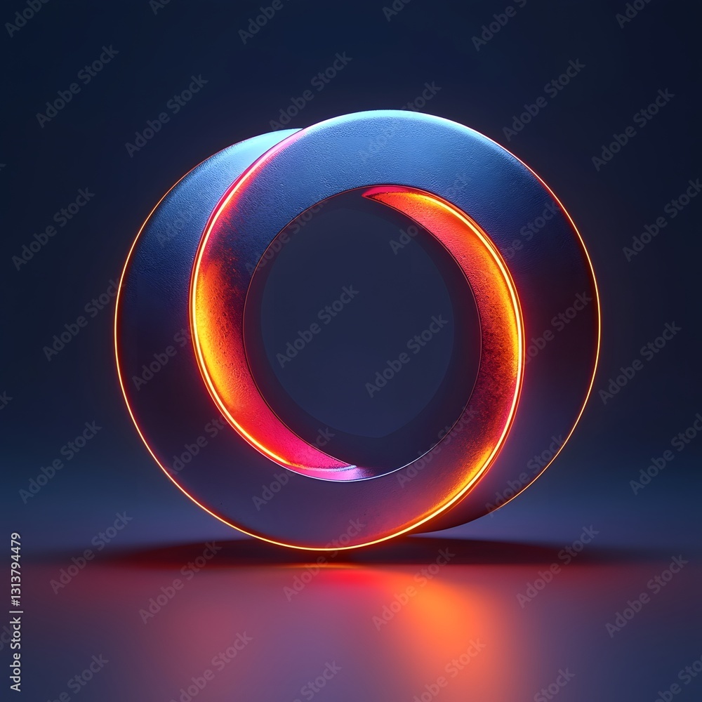 Poster minimalist glowing overlapping circles symbol of trust and in business agreement