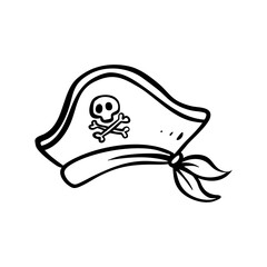 hat pirate line art