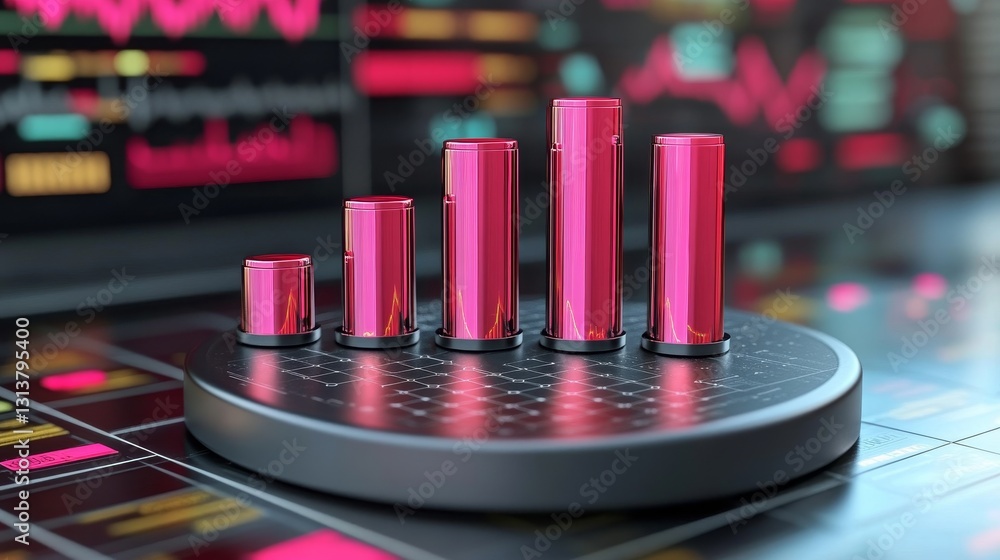 Poster abstract financial chart showing upward trend modern data visualization for investment strategies an