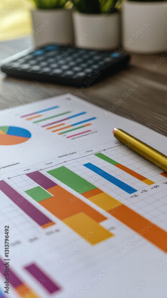 Poster financial analysis at a glance: dive into the world of business with a detailed overview of a financ