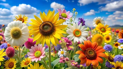 Obraz premium sunflower field in the summer