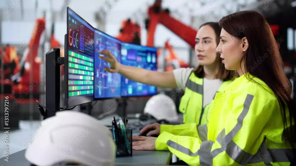 Poster Engineers Developing Automated Manufacturing System